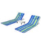 Coast Strandmatten - Opvouwbare Set met Bijzettafel - 151 x 56 x 27 cm - Groen / Blauw (2 stuks)