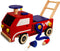 I'M Toy Duwkar Brandweer - Loop- en duwwagen - Megaphone toeter brandweerslang - Rood (1 stuk)