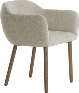 Blaine eetkamerstoel - beige+hout donkerbruin