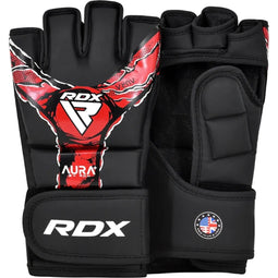 RDX Aura F17 - Grappling Gloves - Added Thumb Protection - Zwart met Rood - S