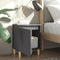 vidaXL - Nachtkastje - met - massief - houten - poten - 40x30x50 - cm - grijs