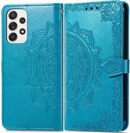 iMoshion Hoesje Geschikt voor Samsung Galaxy A53 Hoesje Met Pasjeshouder - iMoshion Mandala Bookcase - Turquoise