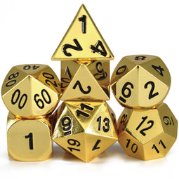 HOT Games - Dobbelst.Set Metaal - 7-delige polyhedral dice set - Goud