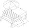 AXI Nick Picknicktafel in Bruin/Wit met Parasol in Blauw/Wit - Picknick tafel voor kinderen van FSC hout