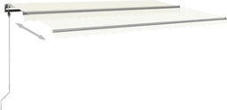 vidaXL - Luifel - vrijstaand - handmatig - uittrekbaar - 500x350 - cm - crèmekleurig