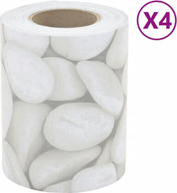 vidaXL - Tuinscherm - 4 - st - marmergrindpatroon - 35x0,19 - m - PVC - grijs