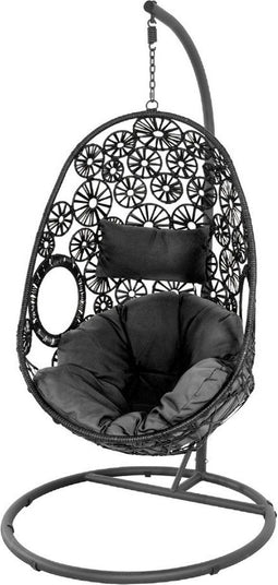Flower hangstoel zwart