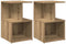 vidaXL - Nachtkastjes - 2 - st - 35x35x55cm - bewerkt - hout - artisanaal - eikenkleur