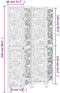 vidaXL - Kamerscherm - met - 4 - panelen - massief - paulowniahout - wit