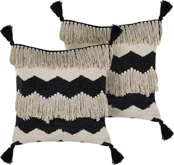 HYDRANGEA - Sierkussen set van 2 - Lichtbeige - 45 x 45 cm - Katoen