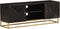 vidaXL - Tv-meubel - 110x30x40 - cm - massief - mangohout - en - ijzer - zwart