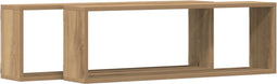 vidaXL - Wandplanken - 2 - st - Artisan - Eiken - 80x15x26 - cm - Bewerkt - Hout