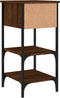vidaXL - Nachtkastje - 34x36x70 - cm - bewerkt - hout - bruin - eikenkleur
