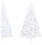 vidaXL - Kunstkerstboom - met - standaard - half - 150 - cm - PVC - wit