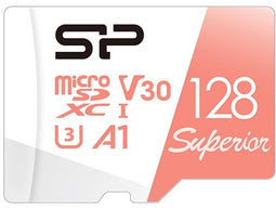 Silicon Power Superior - microSDXC 128GB - UHS-I U3 V30 A1 - 100MB/s lezen 80MB/s schrijven