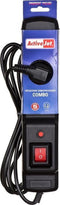 ActiveJet combo 3GN 1,5 M zwarte voedingstrook met snoer.