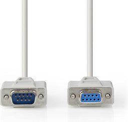 Nedis - Seriële Kabel - D-SUB 9-Pins Male naar D-SUB 9-Pins Female - Vernikkeld - 5.00 m - Ivoor