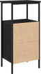 vidaXL - Nachtkastjes - 2 - stuks - Zwart - Eiken - 41x31x80 - cm - Geengineerd - Hout