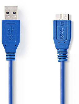 Nedis CCGP61500BU10 - USB A naar USB 2.0 micro - 100cm - Blauw