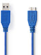 Nedis CCGP61500BU10 - USB A naar USB 2.0 micro - 100cm - Blauw