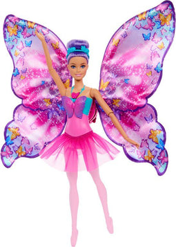 Barbie HXJ10 - Dans- en Fladderpop - Magische Vlindervleugels - Multicolor