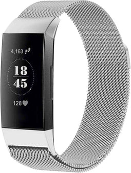 iMoshion Bandje Geschikt voor Fitbit Charge 3 / 4 Maat M - iMoshion Milanees magnetische band - Zilver