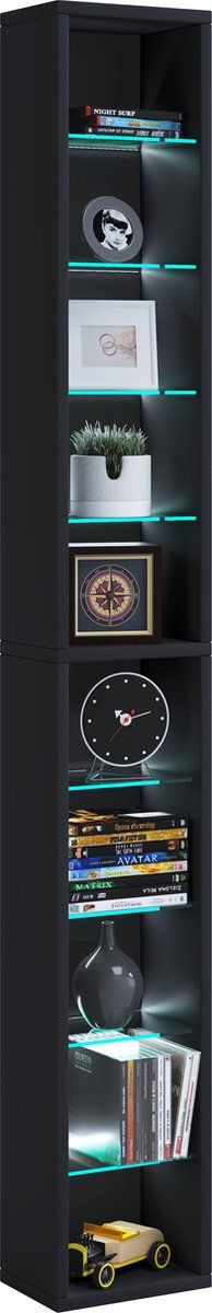 VCM Houten CD DVD Stand Opslag Boekenkast Decoratieve Plank Glas Rasato Houten CD DVD Stand Opslag Boekenkast Decoratieve Plank Glas Rasato