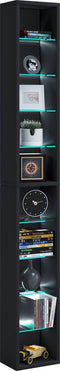 VCM Houten CD DVD Stand Opslag Boekenkast Decoratieve Plank Glas Rasato Houten CD DVD Stand Opslag Boekenkast Decoratieve Plank Glas Rasato