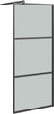 vidaXL - Inloopdouchewand - 90x195 - cm - donker - ESG-glas - zwart
