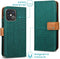 iMoshion Hoesje Geschikt voor iPhone 13 Pro Hoesje Met Pasjeshouder - iMoshion Luxe Canvas Bookcase - Groen