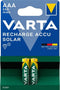 Varta Recharge Accu Solar - AAA (HR03) Oplaadbare Batterijen 550 mAh - Zilver (2 stuks)