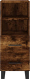 vidaXL - Dressoir - 34,5x34x90 - cm - bewerkt - hout - gerookt - eiken