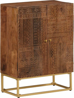 vidaXL - Dressoir - 55x30x76 - cm - massief - mangohout - en - ijzer
