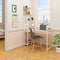 Woltu Computertafel Licht Eiken + Wit met 4 Opbergrekken - Ruime Werkplek 120x64 cm