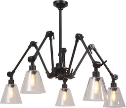 it's about RoMi Hanglamp Amsterdam - Zwart/Glas - Ø120cm - 5L - Modern - Hanglampen Eetkamer, Slaapkamer, Woonkamer
