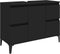 vidaXL - Wastafelkast - 80x33x60 - cm - bewerkt - hout - zwart