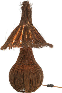 J-Line tafellamp Tropical - jute - bruin