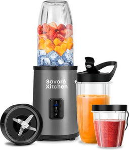 Savoré Kitchen Blender – Incl. 2 Bekers – 700 W – 21,6 x 18,5 x 37,6 cm – Grijs