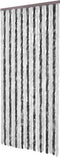 vidaXL - Vliegengordijn - 56x200 - cm - chenille - grijs - en - wit