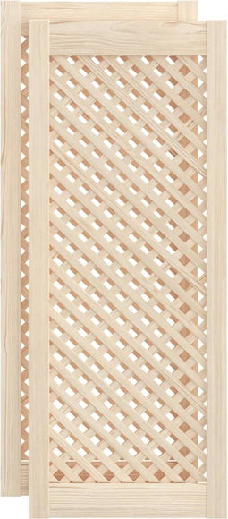 vidaXL - Kastdeuren - met - latwerk - 2 - st - 39,5x99 - cm - massief - grenenhout