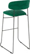 Mundo Stapelbare barkruk groen, velvet gestoffeerd, brandvertragend - SET VAN 2
