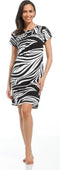 Pastunette Beach - Dames Jurk - Ronde hals korte mouwen - Zwart/Wit - M