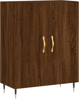 vidaXL - Dressoir - 69,5x34x90 - cm - bewerkt - hout - bruin - eikenkleur