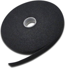 Assmann AK-770905-100-S - Rol klittenband 10m x 15mm x 2,6mm - Zacht en flexibel - Zwart