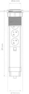 Perel Pop-upstekkerdoos - 3 stopcontacten type E - montagegat 71 mm - zwart/grijs