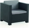 MYLIA Loungeset van giethars: een vierzits hoekbank, een fauteuil en een salontafel - Antraciet - MANHATTAN L 190 cm x H 72 cm x D 122 cm