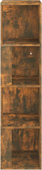 vidaXL - Hoekkast - 33x33x132 - cm - bewerkt - hout - gerookt - eikenkleurig