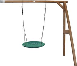 AXI Summer Nestschommel met frame van hout in Bruin - Aanbouwschommel - FSC hout - Schommel met muurbevestiging, 1 nest schommel en 2 grondankers - Schommelset voor kinderen - 10 jaar Garantie!