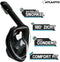 Atlantis Snorkelmasker - Full Face Masker - 180° zicht - Zwart - S/M