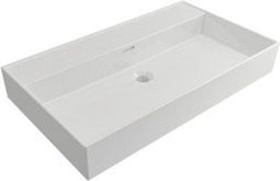 Plieger Kansas - Wastafel zonder kraangat met overloop 80x46.6cm - Wit